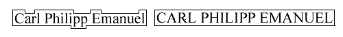 Contour créé par les majuscules et les minuscules avec le nom Carl Philipp Emanuel