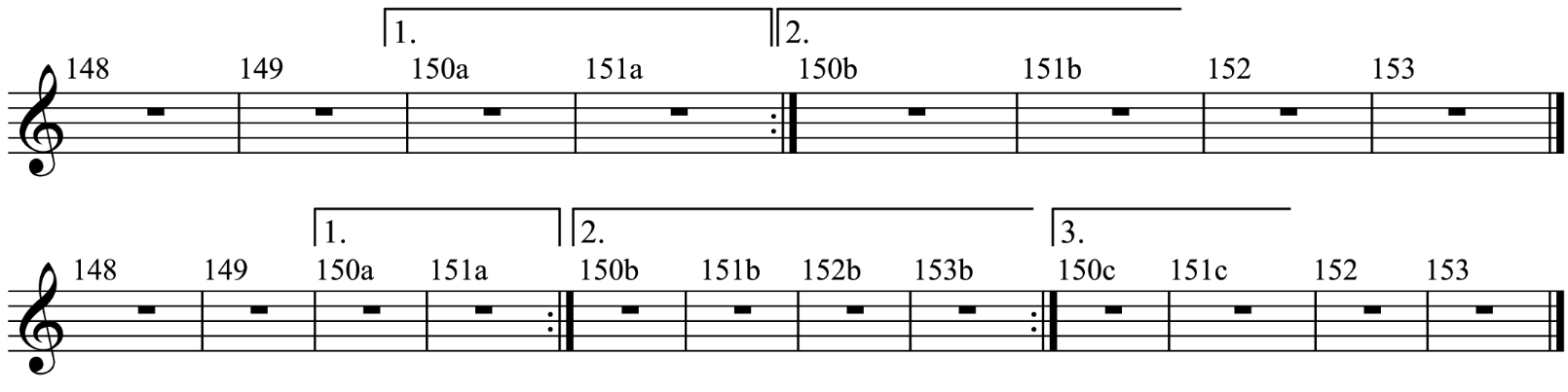 Boîtes de reprise (prima volta, seconda volta) Boîtes de reprise (prima volta, seconda volta)