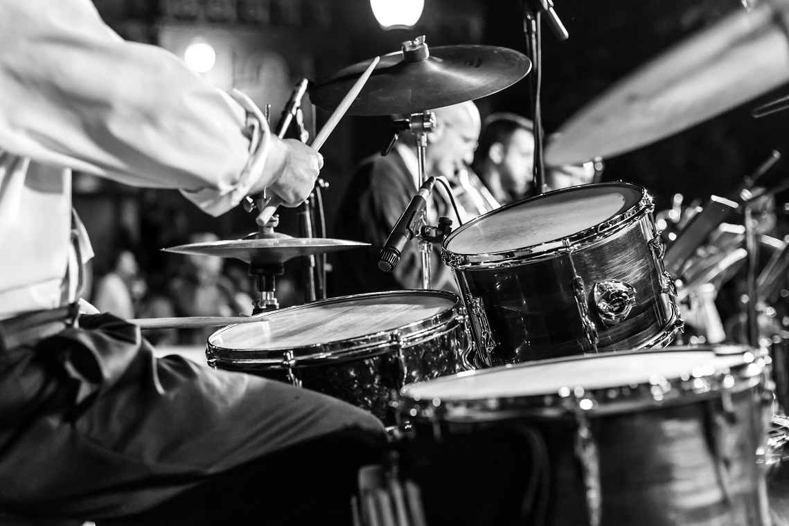 musiciens jazz en noir et blanc