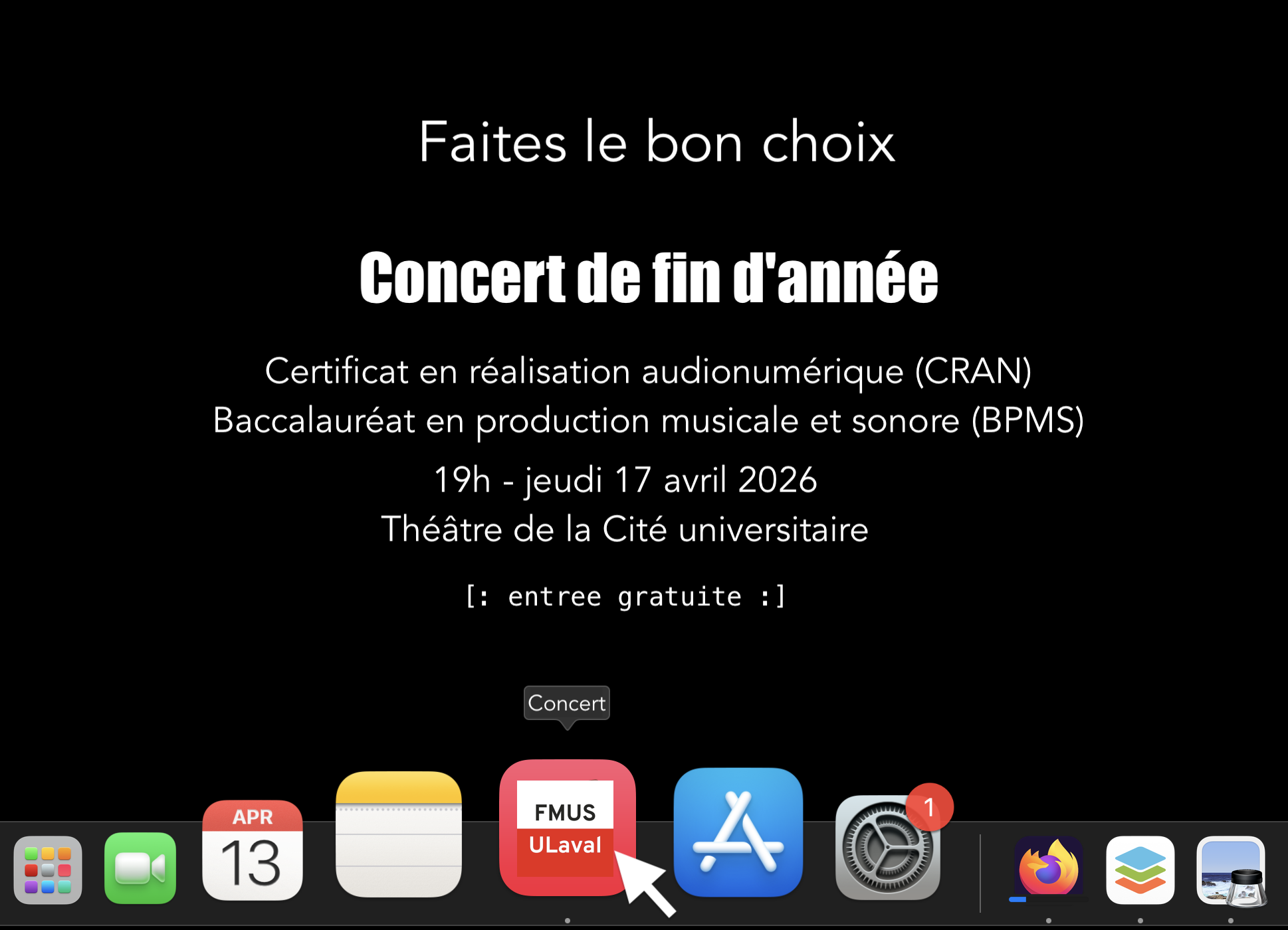 affiche du concert
